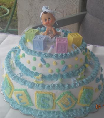 baby cake shower blocks block pastel