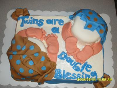 Clever Twin Baby Shower Cakes