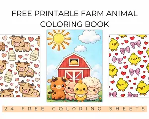Free Printable Farm Animals Coloring Book