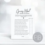 free printable baby shower Guess Who Game