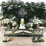 jungle safari baby shower table decor