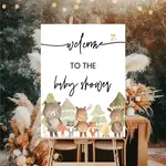 woodland baby shower welcome sign
