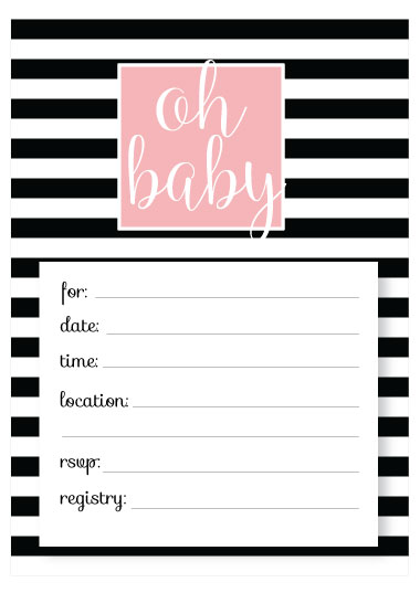 Printable Baby Shower Invitation Templates Free Invitations Free Pink And Black White Printable Baby Shower Invitation Templates