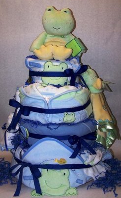 Frog Baby Shower Diaper Cake Frog Baby Shower Diaper Cake