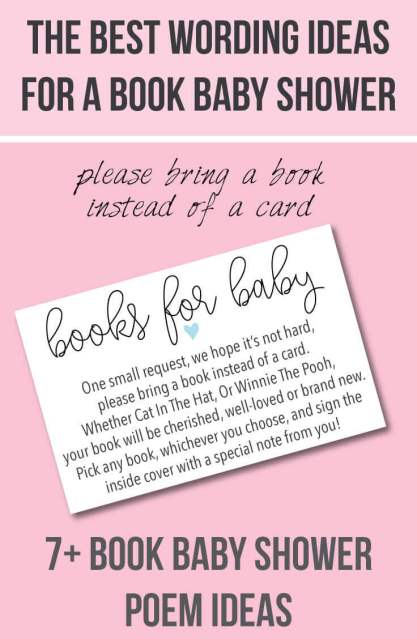 baby shower book poem insert