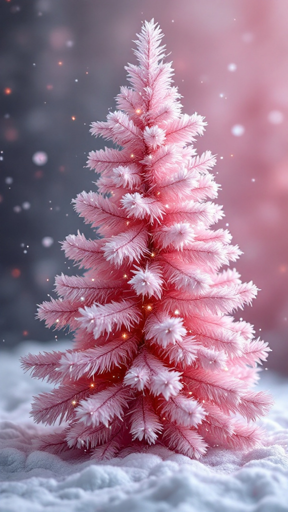 Free iPhone Wallpaper - Pink Christmas Tree Background Free iPhone Wallpaper - Christmas Tree Background