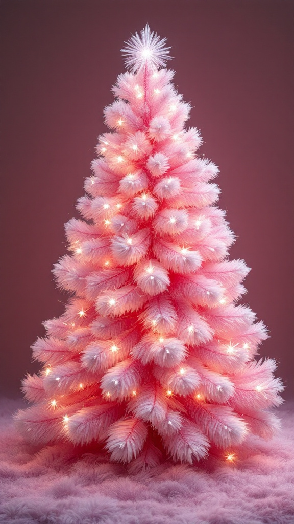 Free iPhone Wallpaper - Pink Christmas Tree Background Free iPhone Wallpaper - Christmas Tree Background