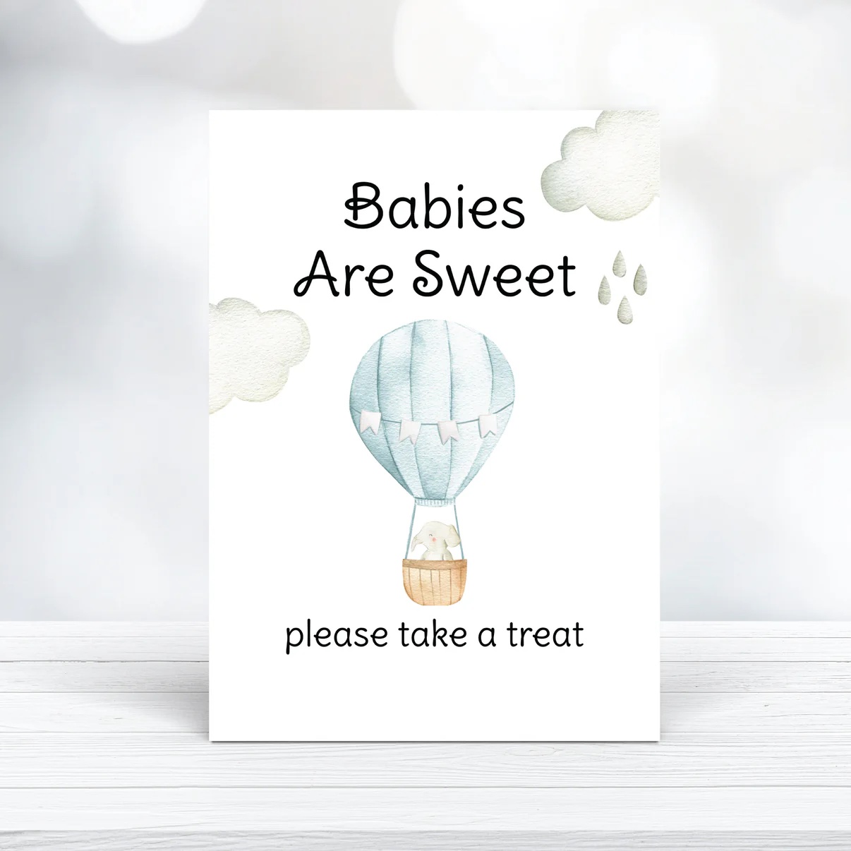 baby boy favor treat sign