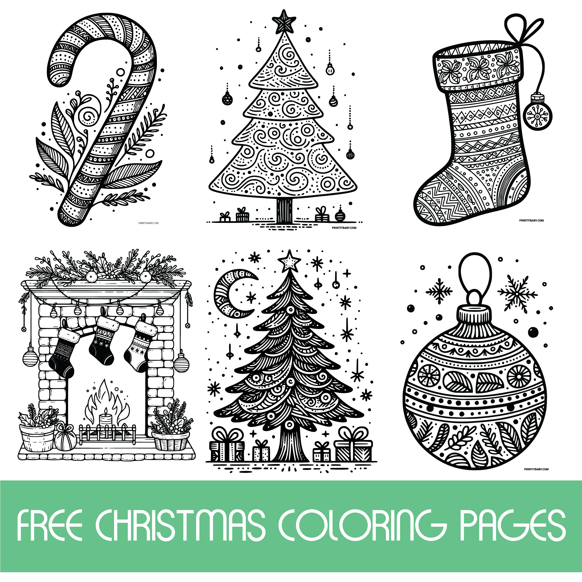 Free printable adult Christmas coloring pages