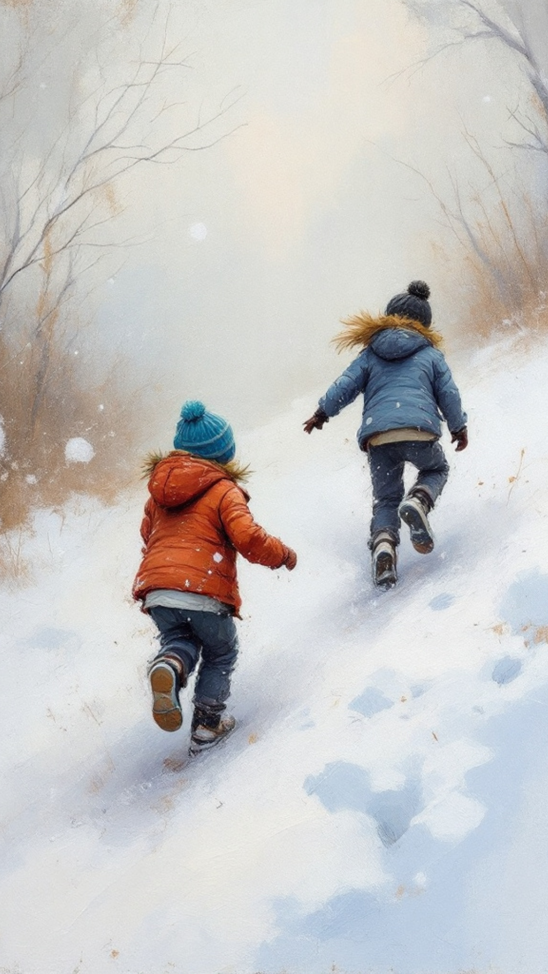 Free iPhone Wallpaper - Christmas Kids In Snow Background Free iPhone Wallpaper - Christmas Kids In Snow Background
