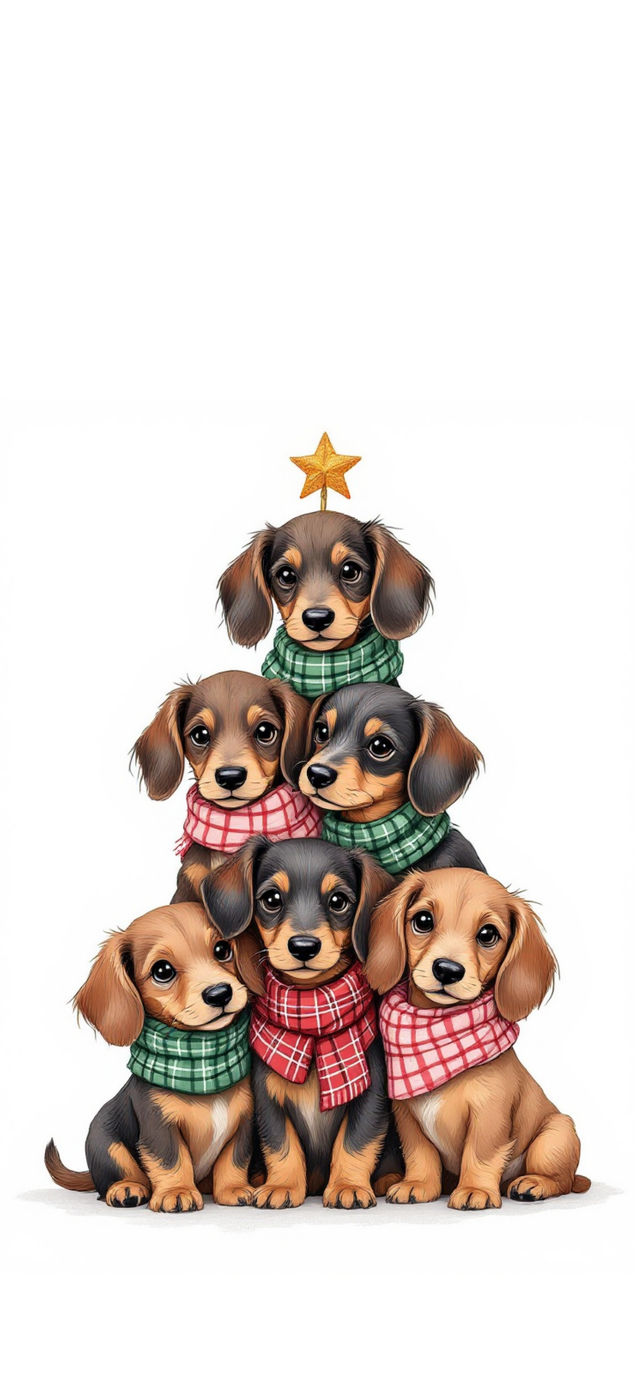 Free iPhone Wallpaper - Dachshund Christmas puppies Free iPhone Wallpaper - Dachshund Christmas puppies