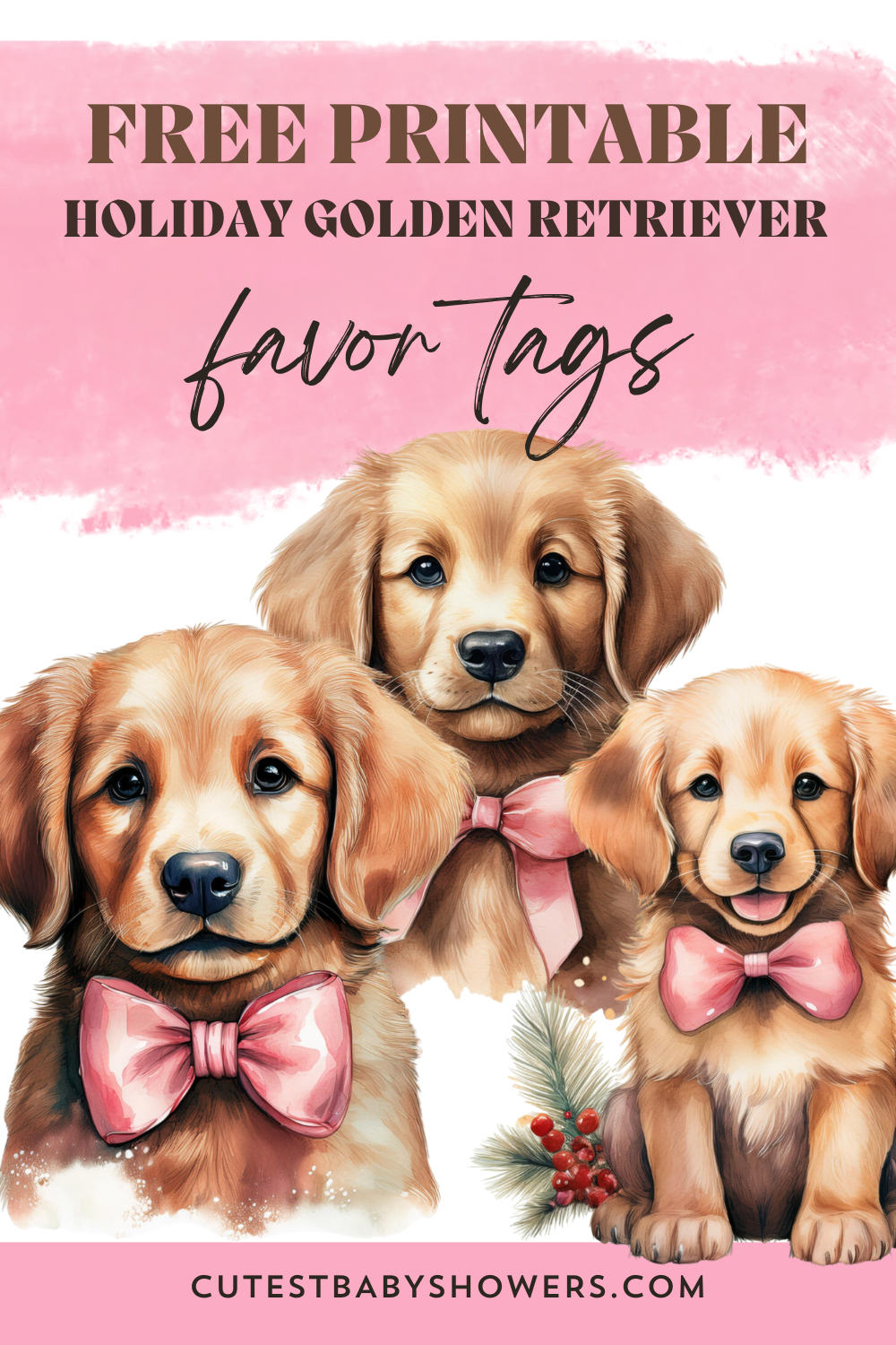 FREE printable golden retriever favor tags