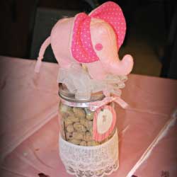 pink elephant baby shower banner