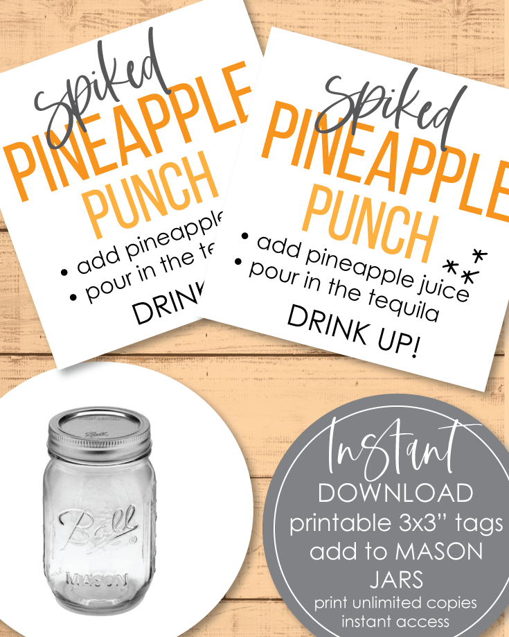 Spiked Pineapple Punch Party Favor And Prize Idea