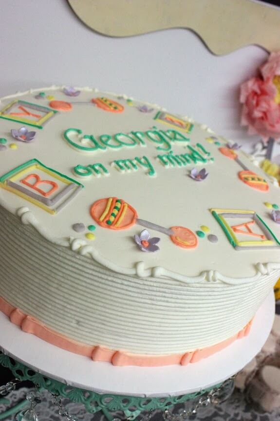 peach baby shower cake