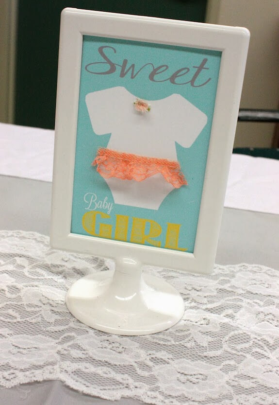 picture of peach baby shower signs