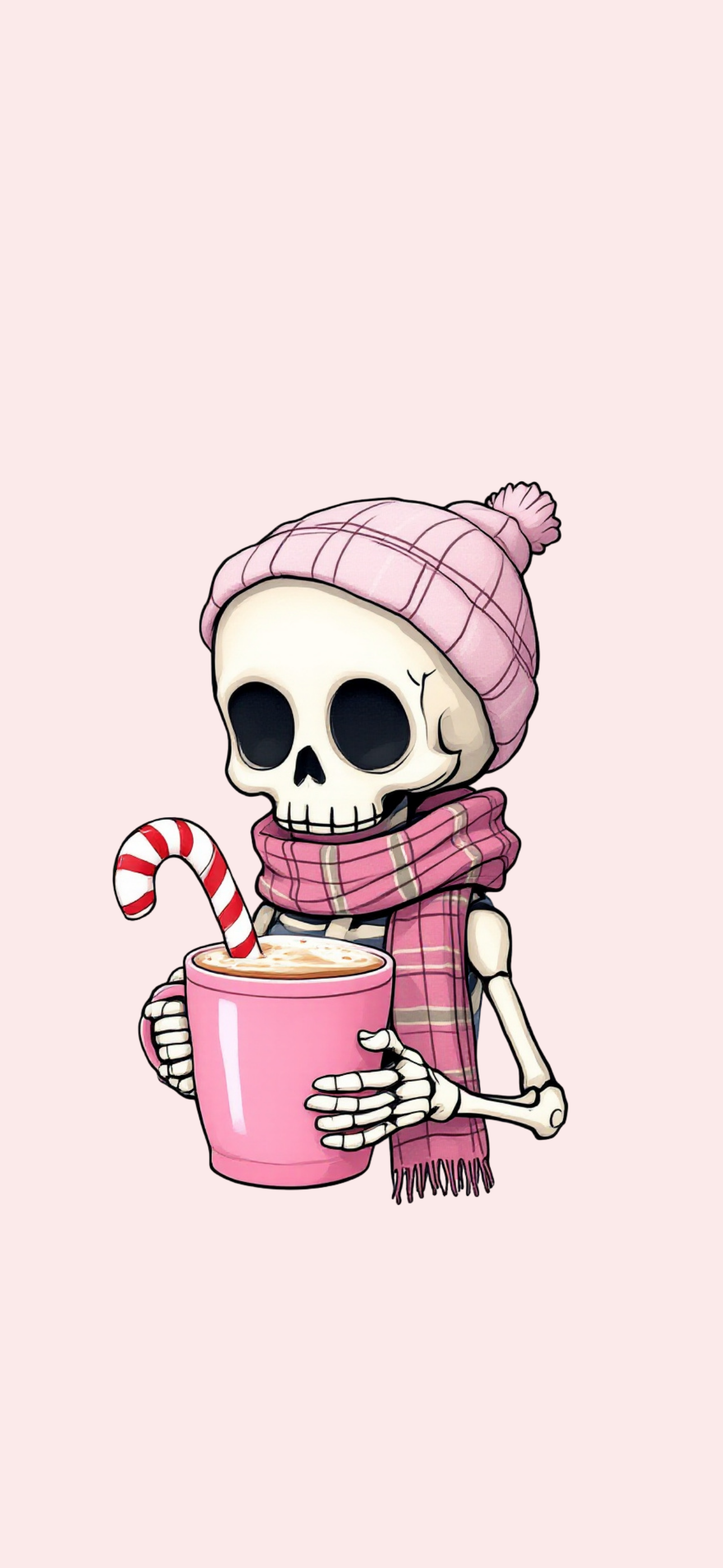 Free iPhone Wallpaper - Pink Christmas Skeleton Free iPhone Wallpaper - Pink Christmas Skeleton