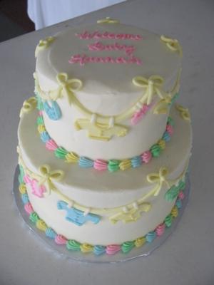 Clothesline Baby Shower Cakes with pictures and instructions!