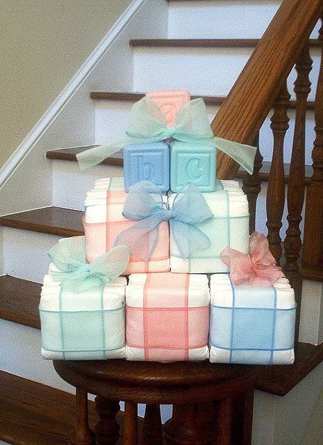 image of baby blocks centerpiece ideas