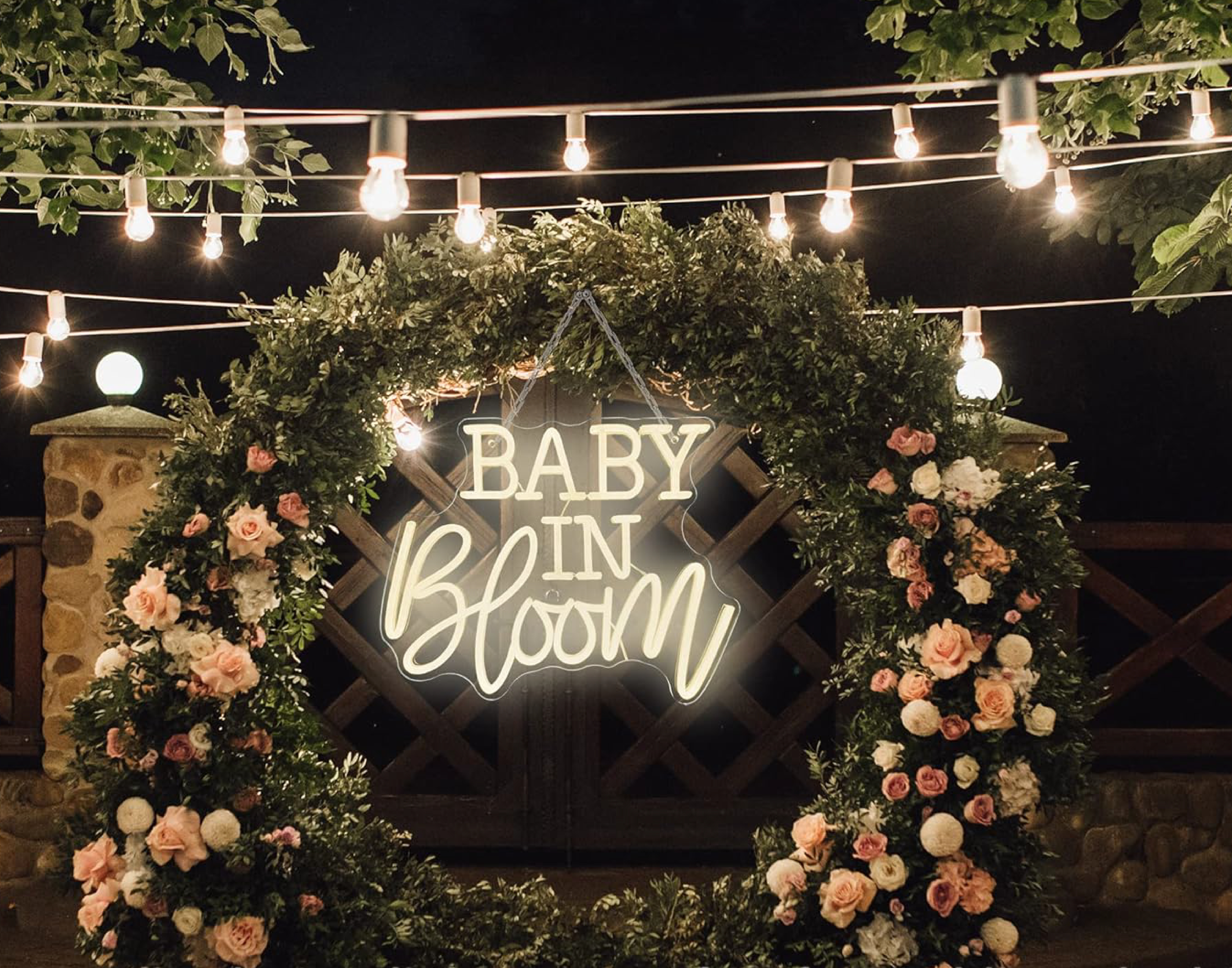 baby in bloom baby shower decor neon sign