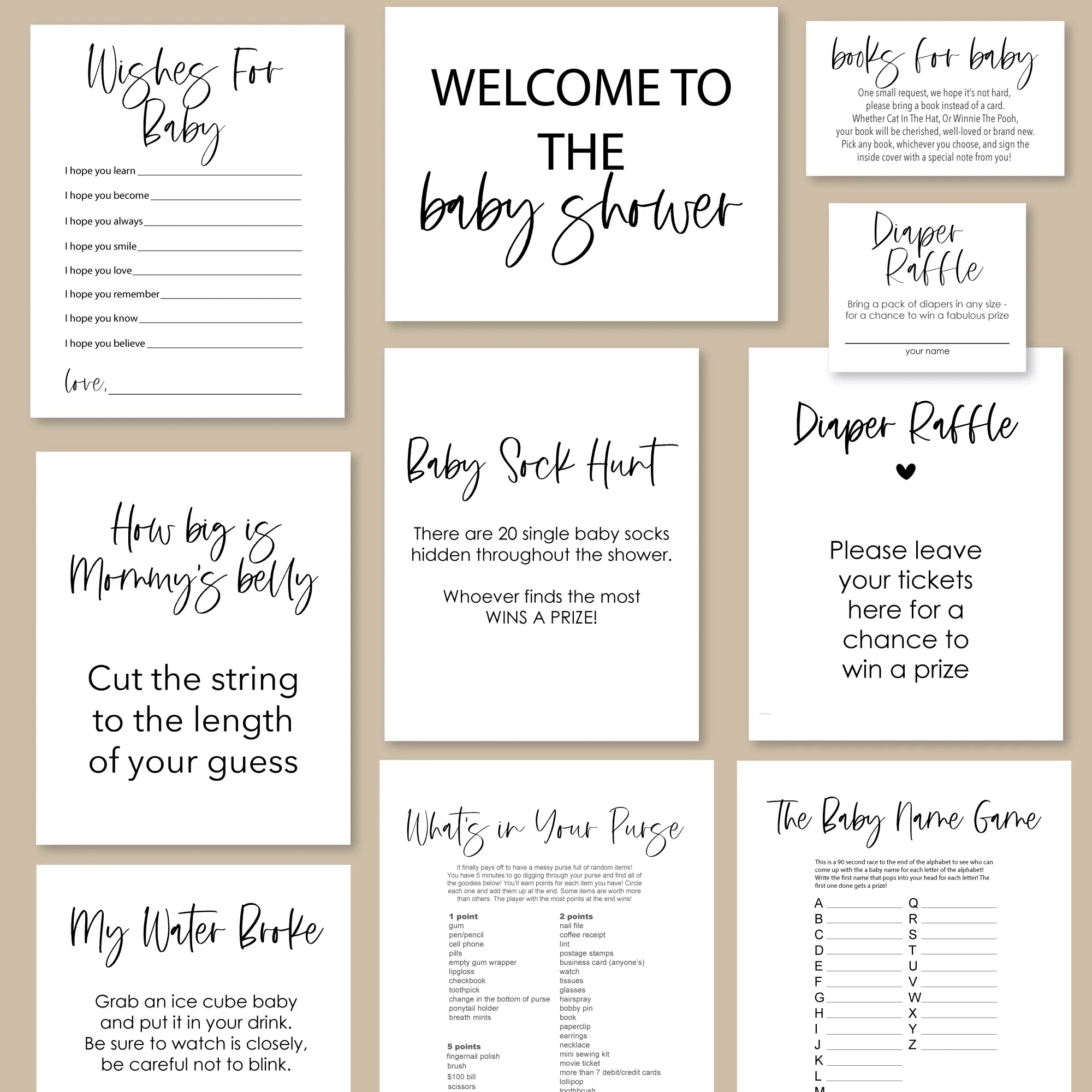 printable baby shower game bundle4 printable baby shower game bundle4