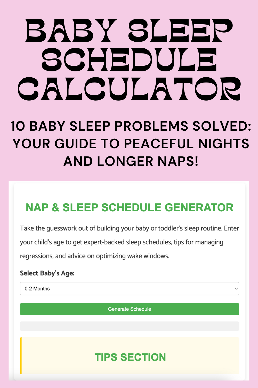 Baby Sleep Schedule Calculator