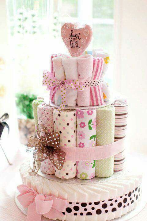 diaper cake for girl baby shower