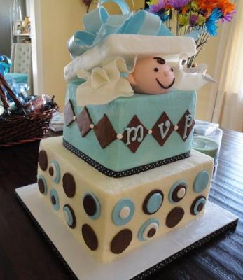 picture of large present baby shower cake