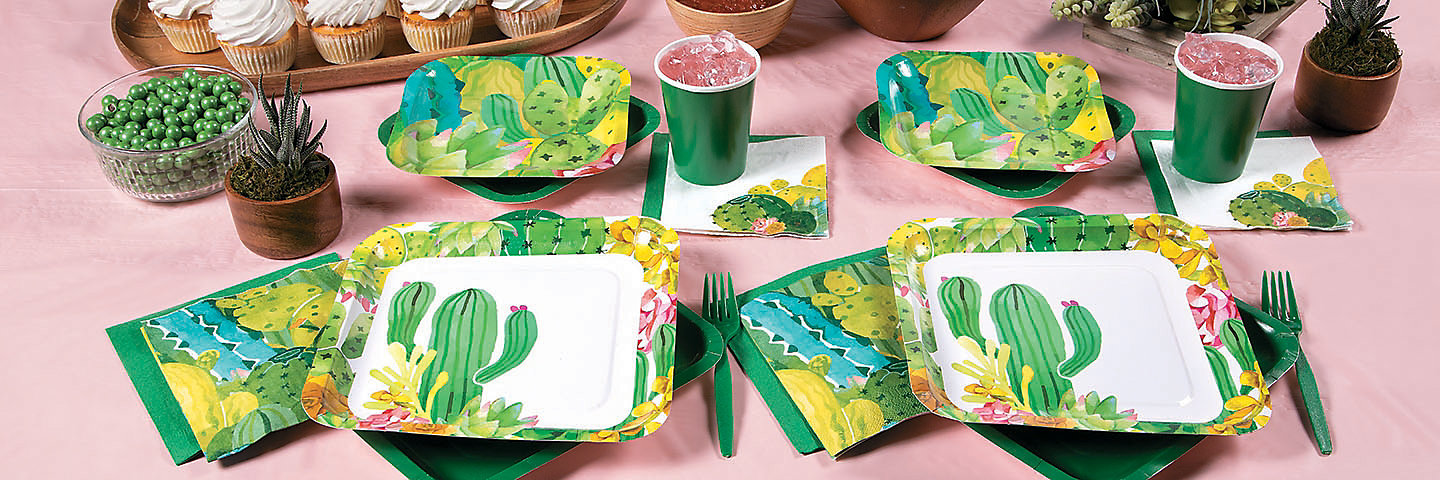 Cactus baby shower supplies