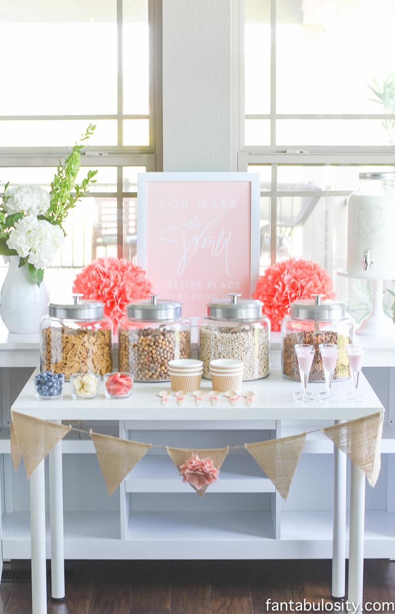 cereal bar ideas for a girl baby shower