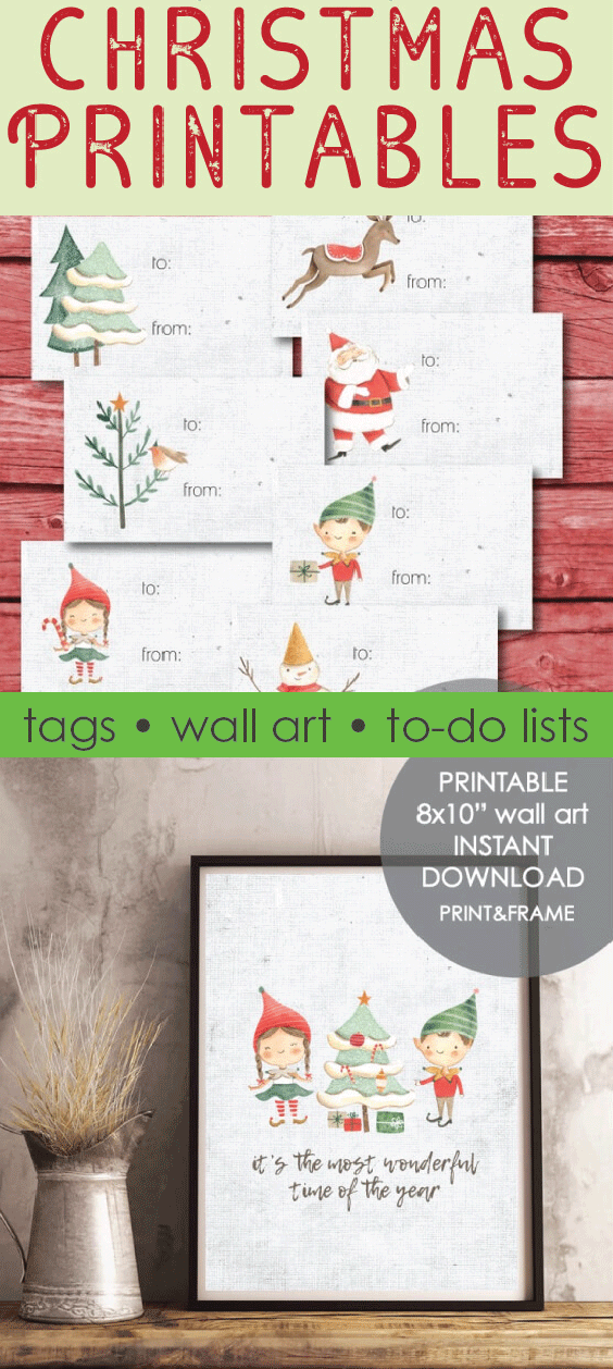 Christmas Printables - gift tags, wall art, holiday to-do lists Christmas Printables - gift tags, wall art, holiday to-do lists