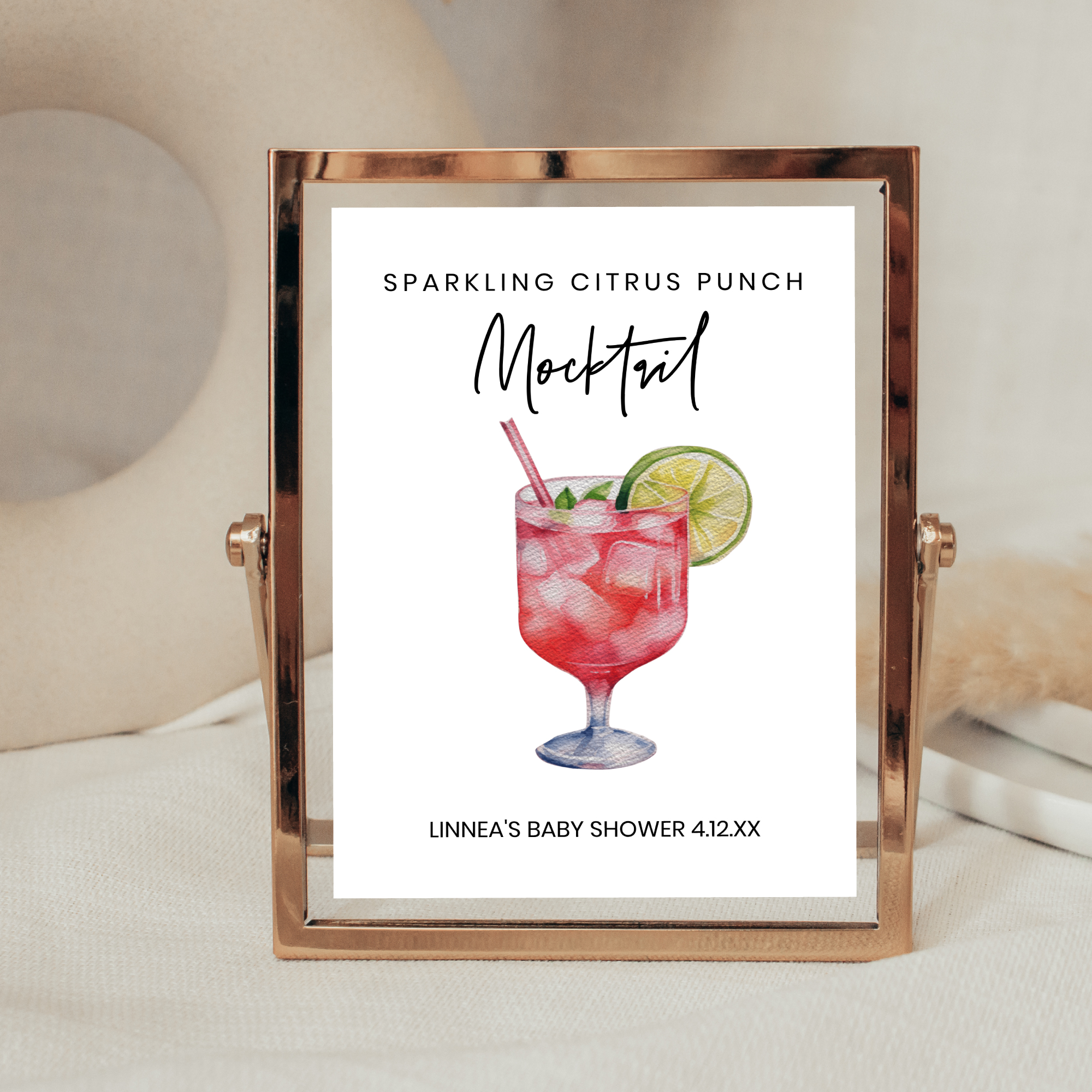printable baby shower punch sign