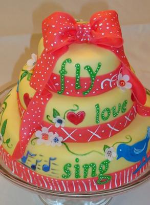 image of a bright flower cake