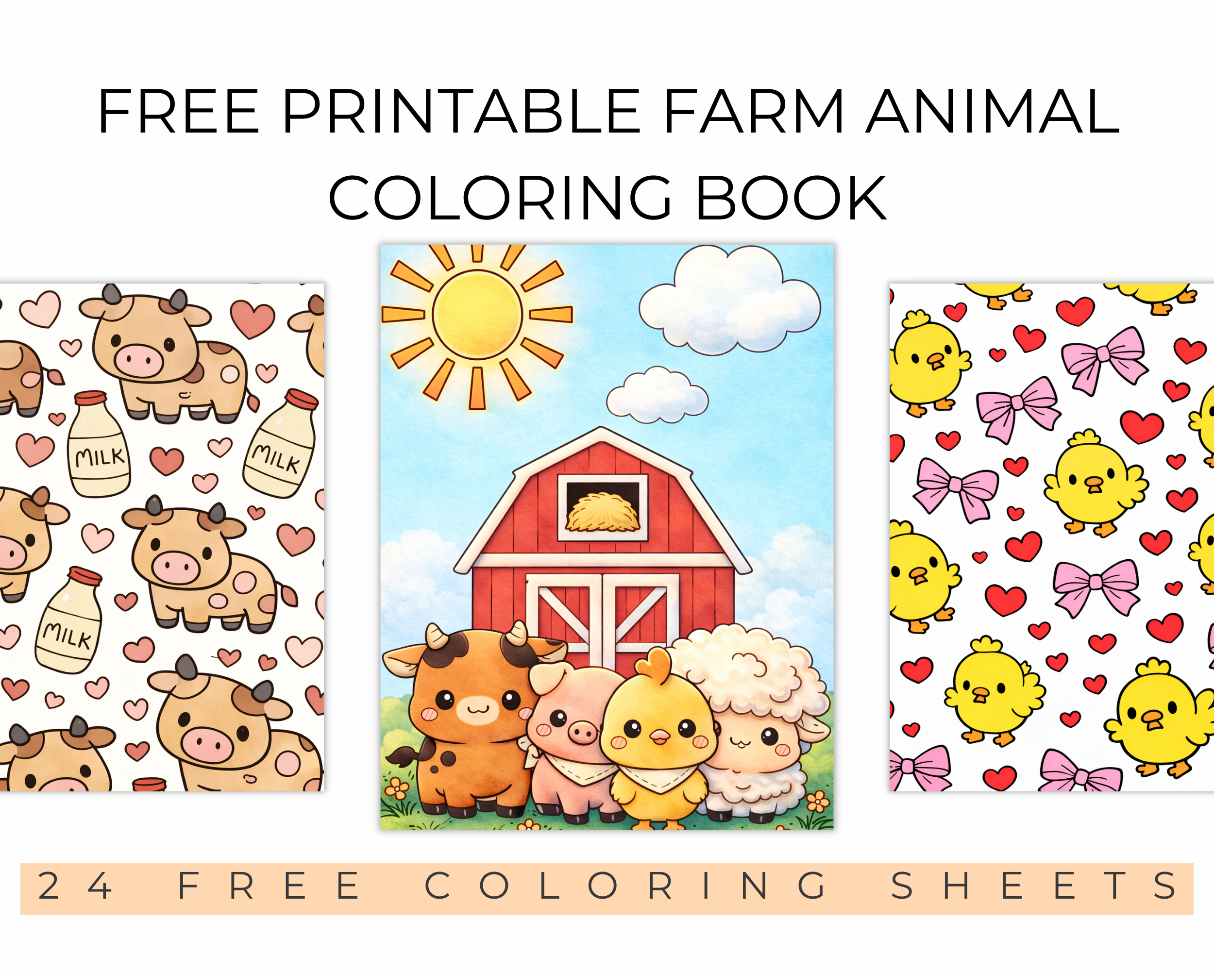 Free Printable Farm Animals Coloring Book
