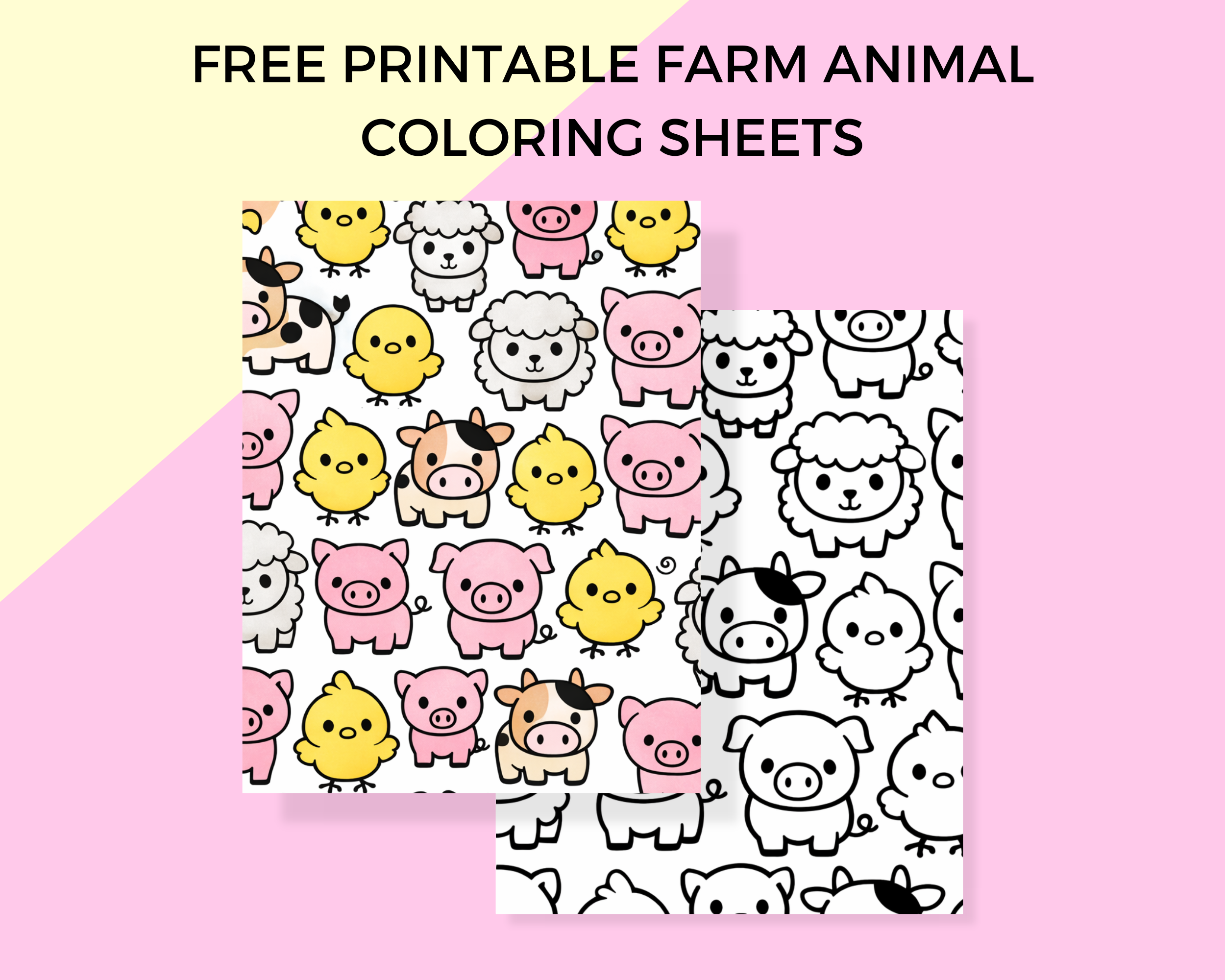 Free kids coloring sheets, cows, pigs, sheep Free kids coloring sheets, cows, pigs, sheep