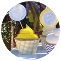 image of yellow dandelion theme for a baby shower