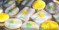 yellow and green dandelion cookies picture of yellow and green dandelion cookies