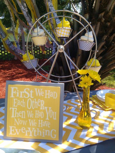 picture of yellow dandelion baby shower sign