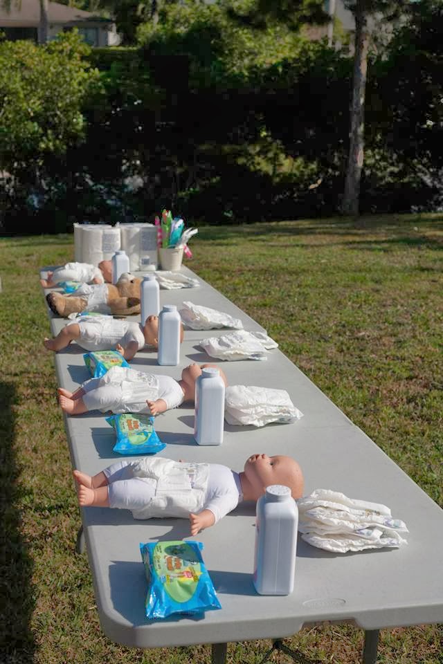 baby shower diaper changing relay race