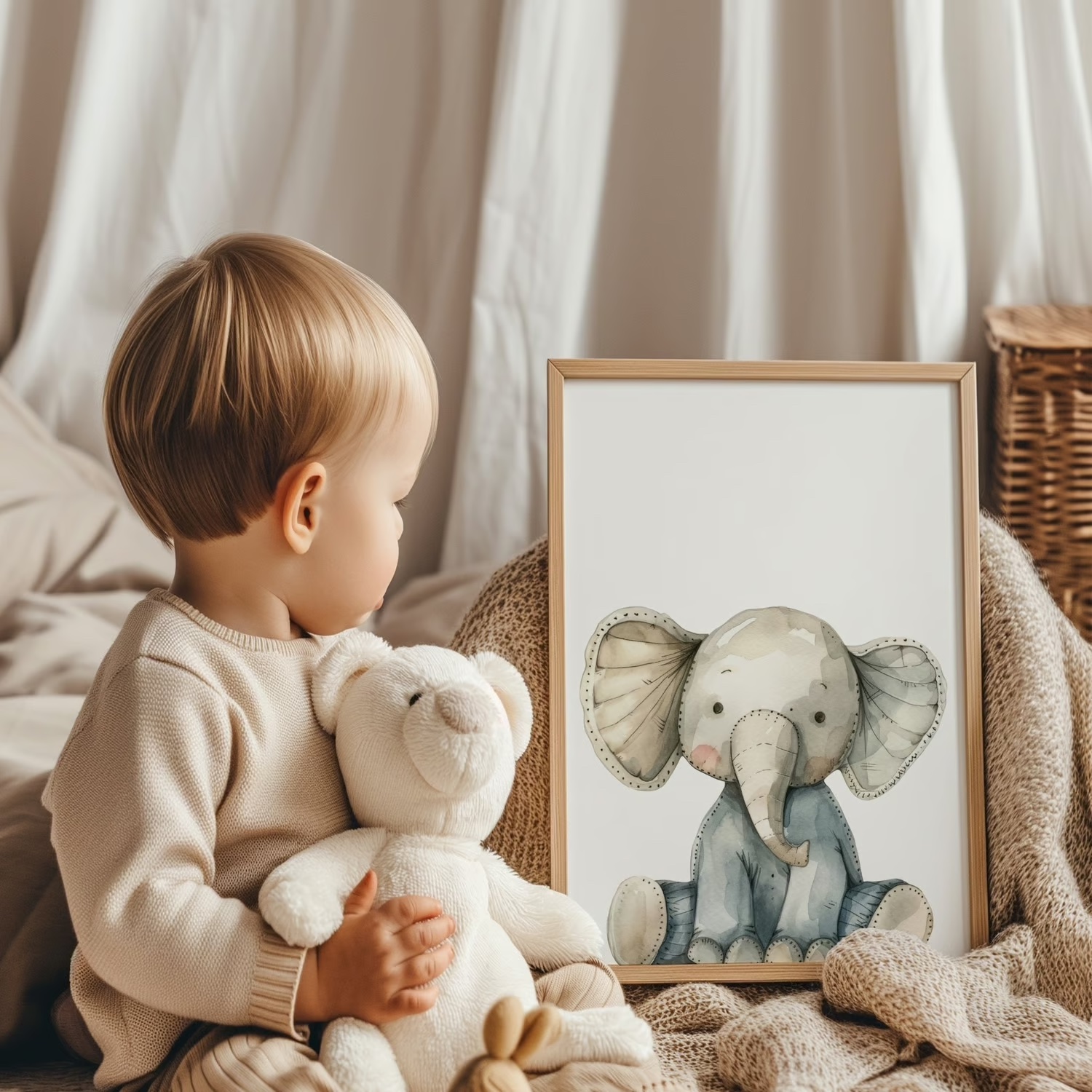 Elephant baby nursery wall art