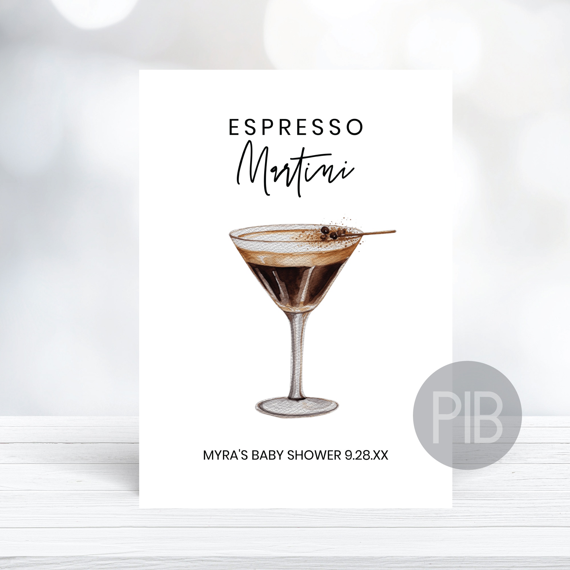 espresso martini sign template