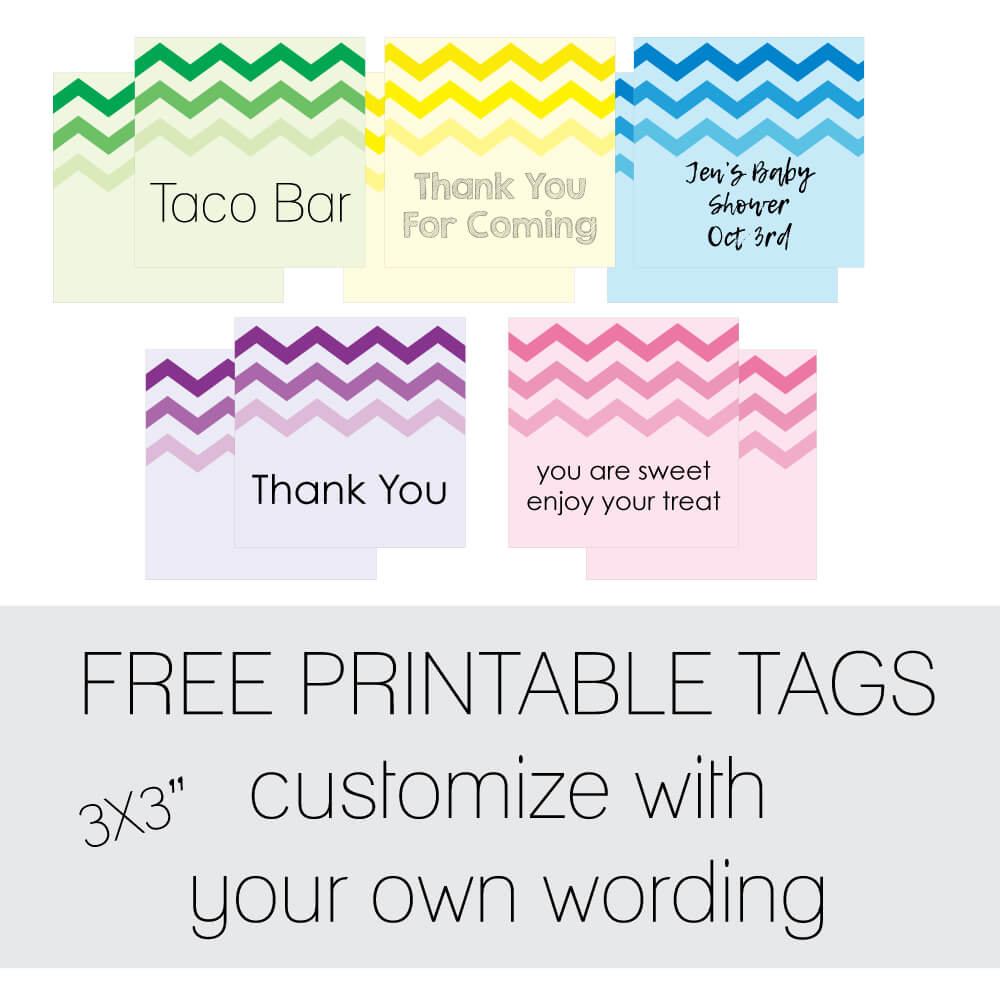 baby shower thank you tags printable