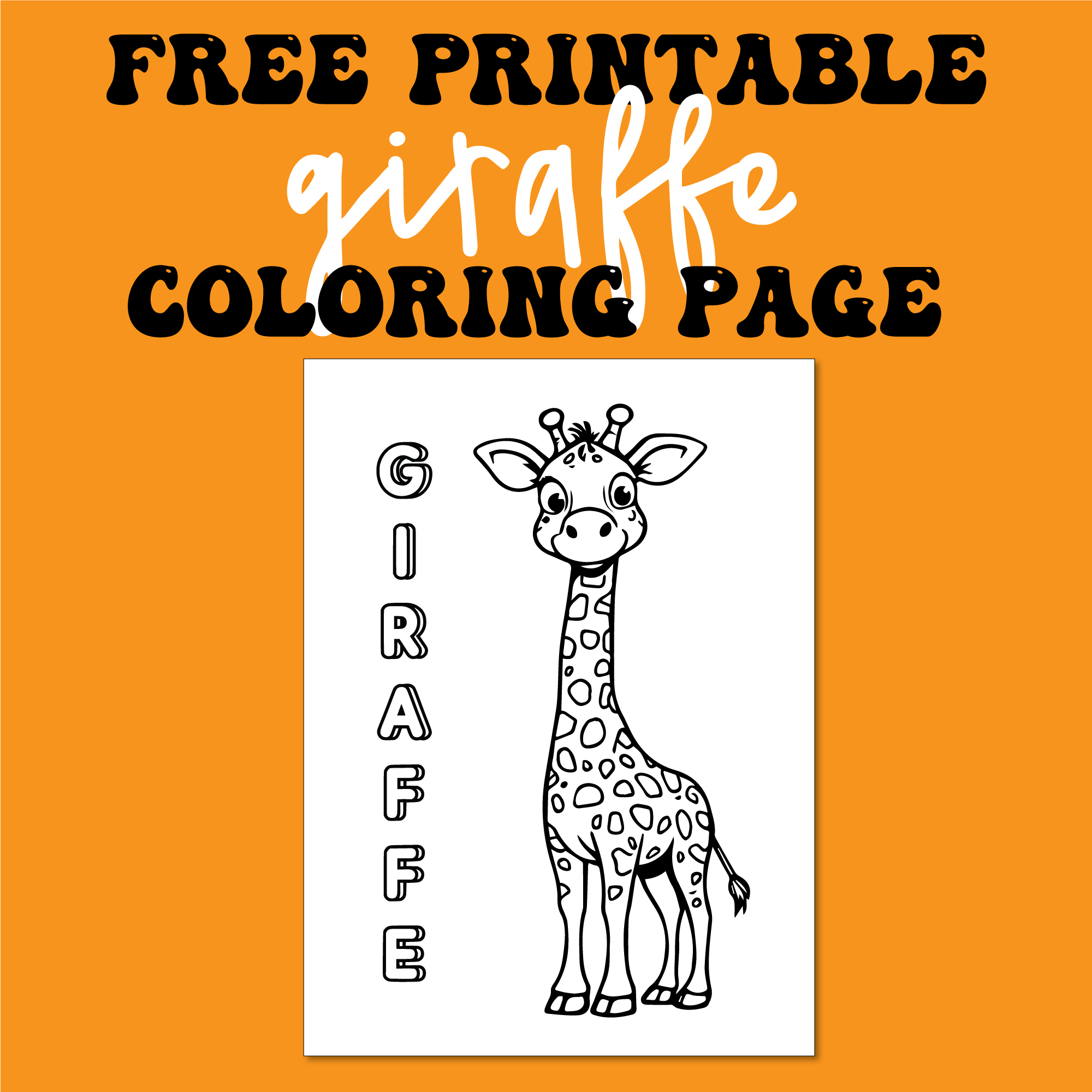 Free Printable Giraffe Coloring Sheet For Kids