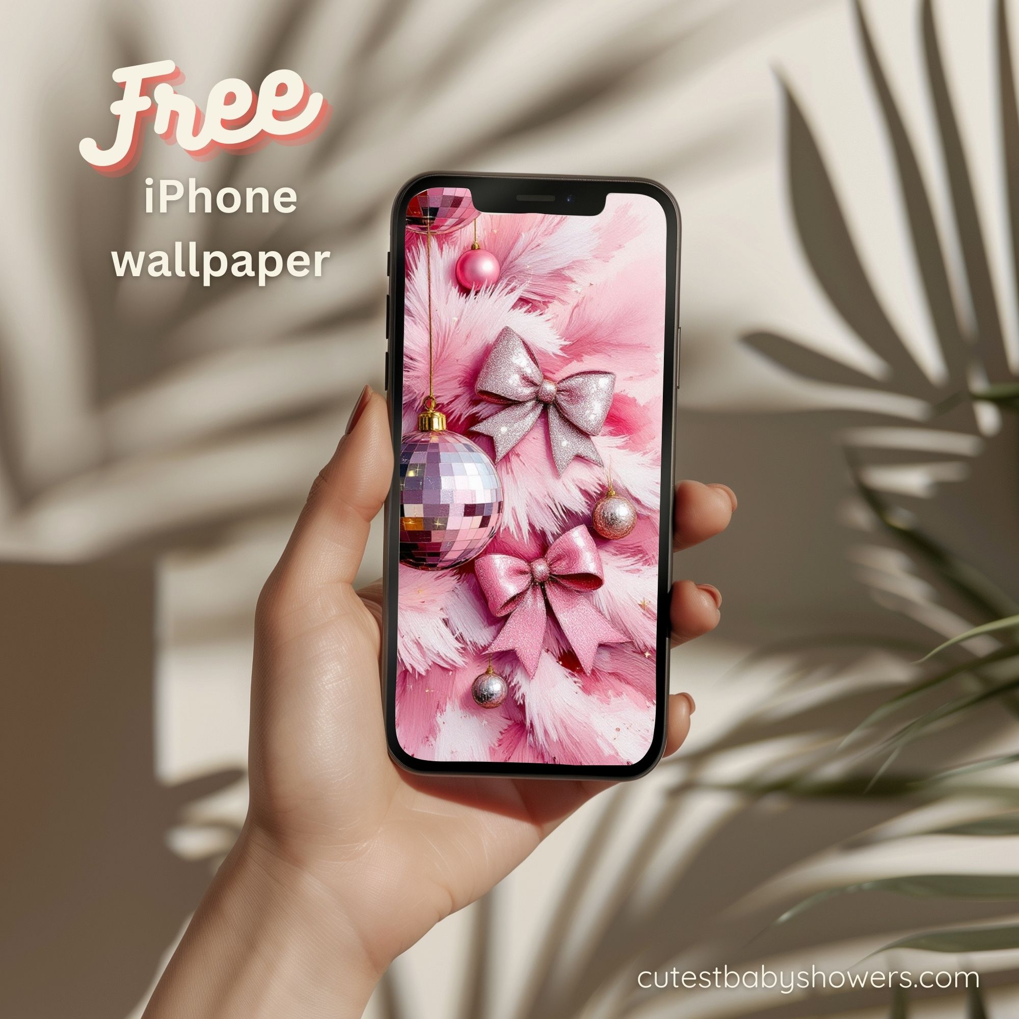 free iphone Christmas wallpaper Pink Tree Background