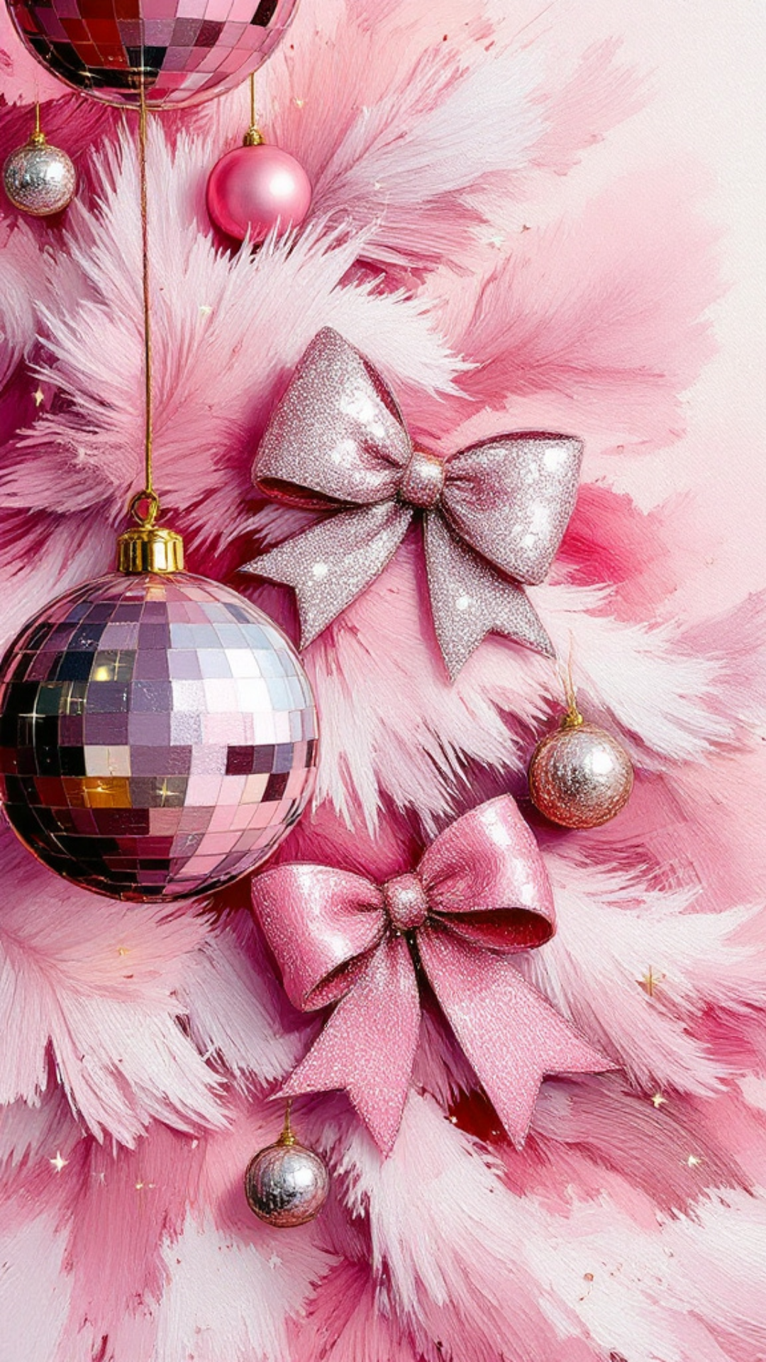 free iphone wallpaper - pink christmas tree background free iphone Christmas wallpaper pink tree background
