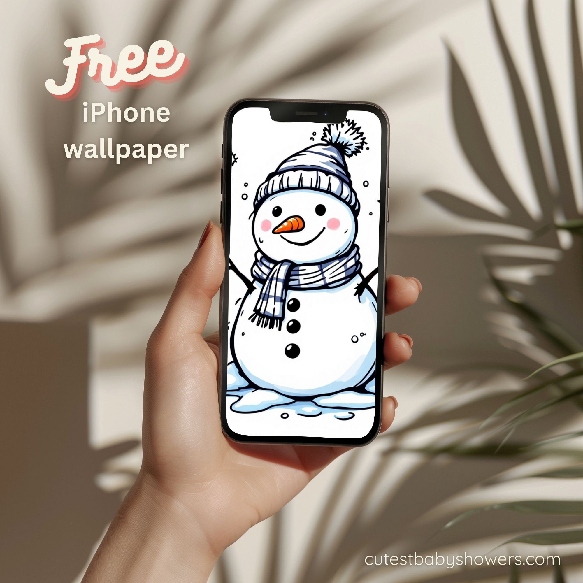 free iphone Christmas Snowman Wallpaper Background