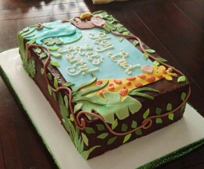 jungle baby shower cake