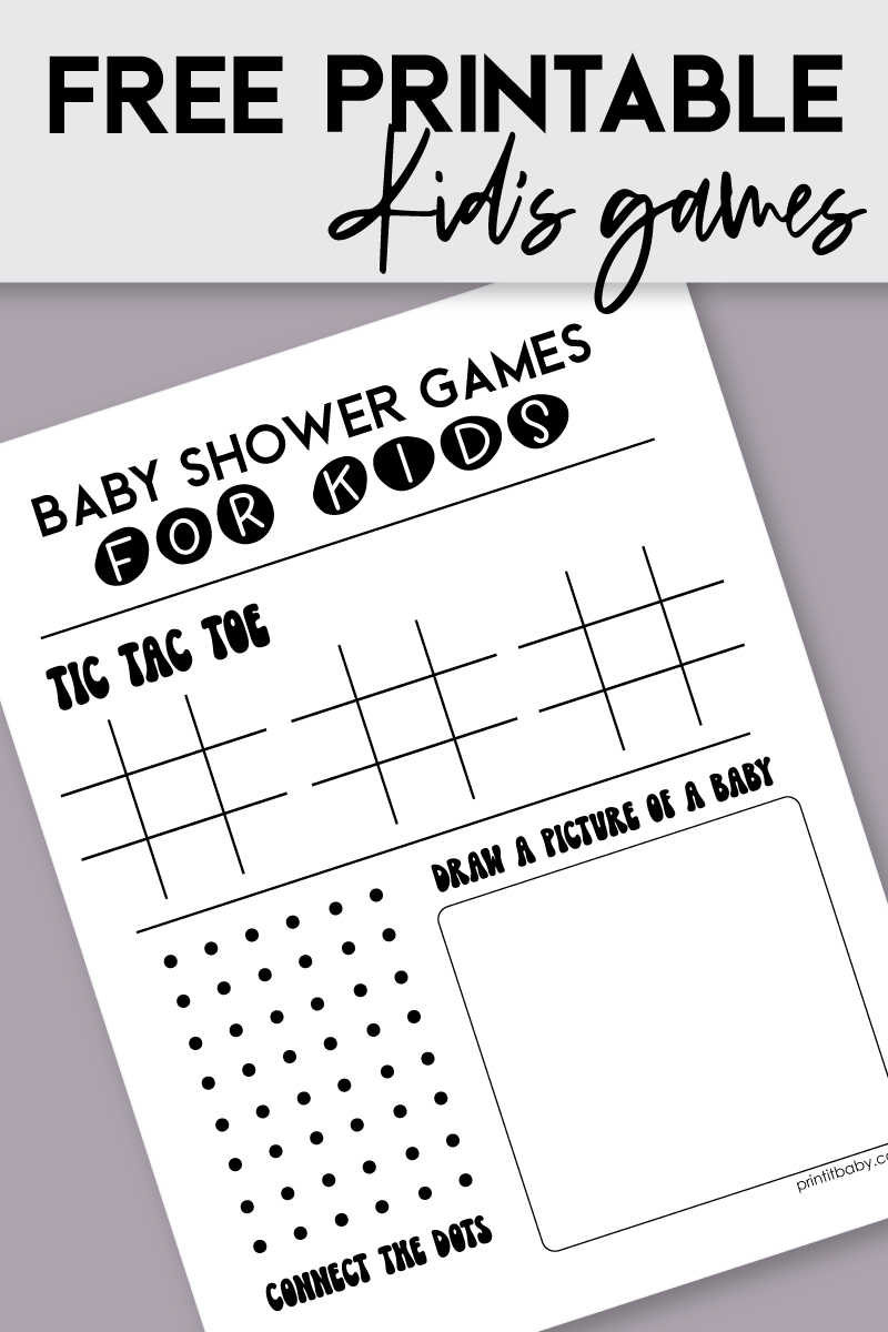 free printable baby shower kid's games