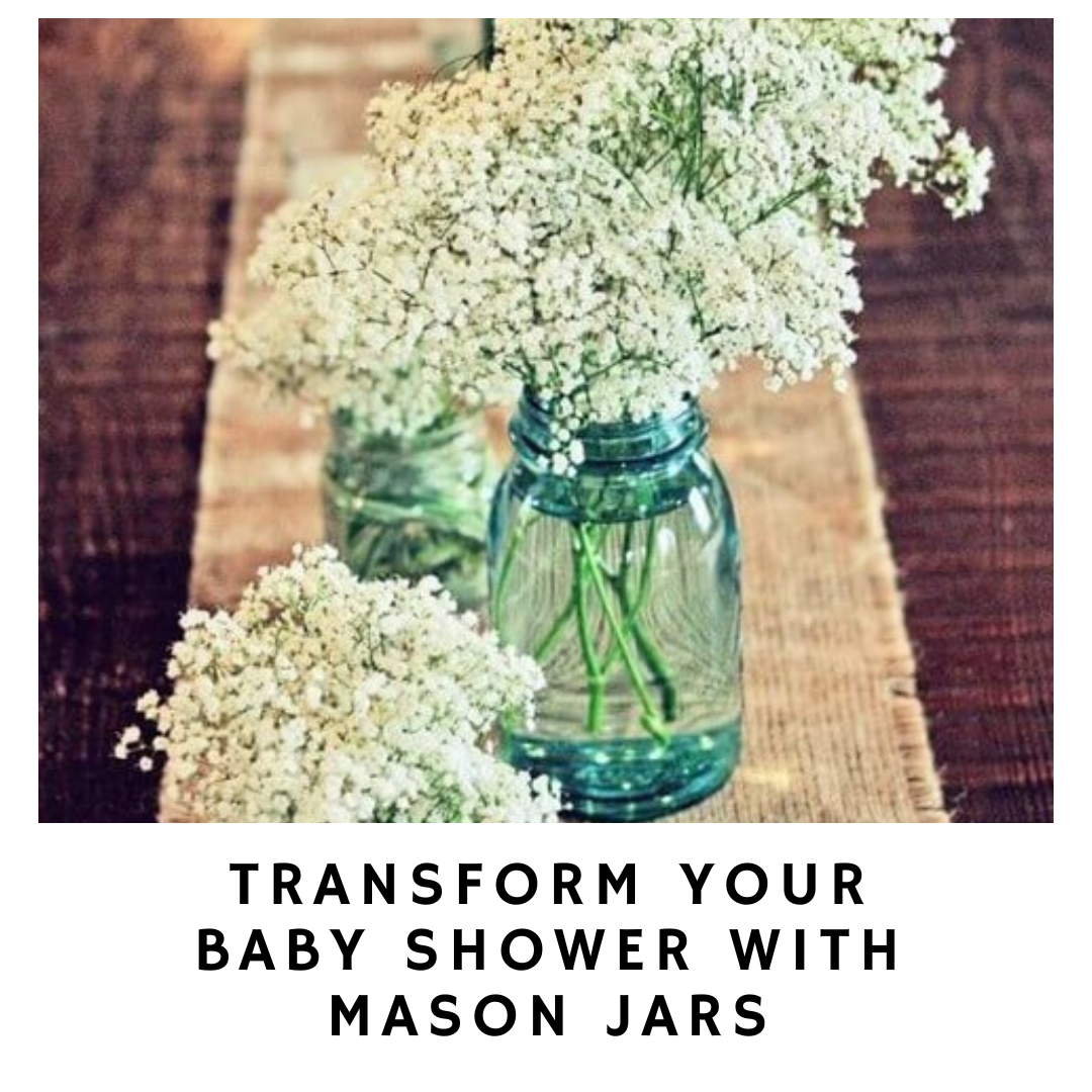 baby shower mason jar decor