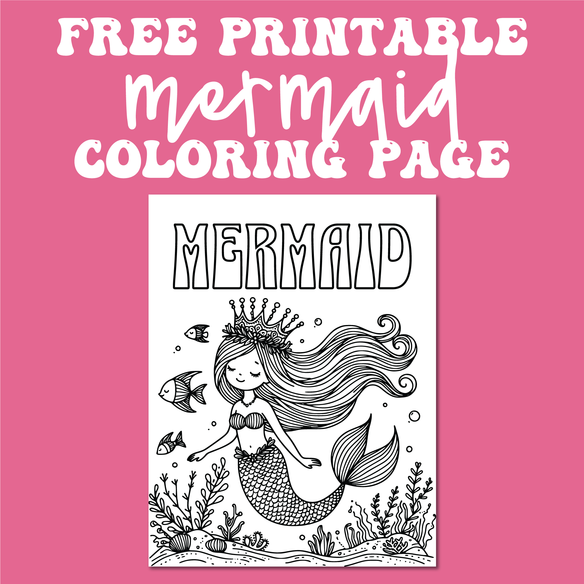 Free printable mermaid coloring page for kids